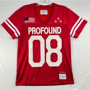 Profound Aesthetic Red Mesh 08 Jersey Men's USA Flag Stars Football Tee Size S